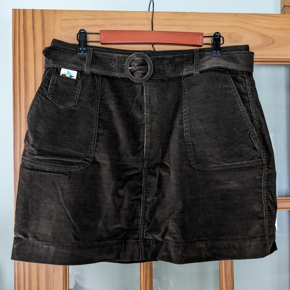 Brown Corduroy Mini with Belt